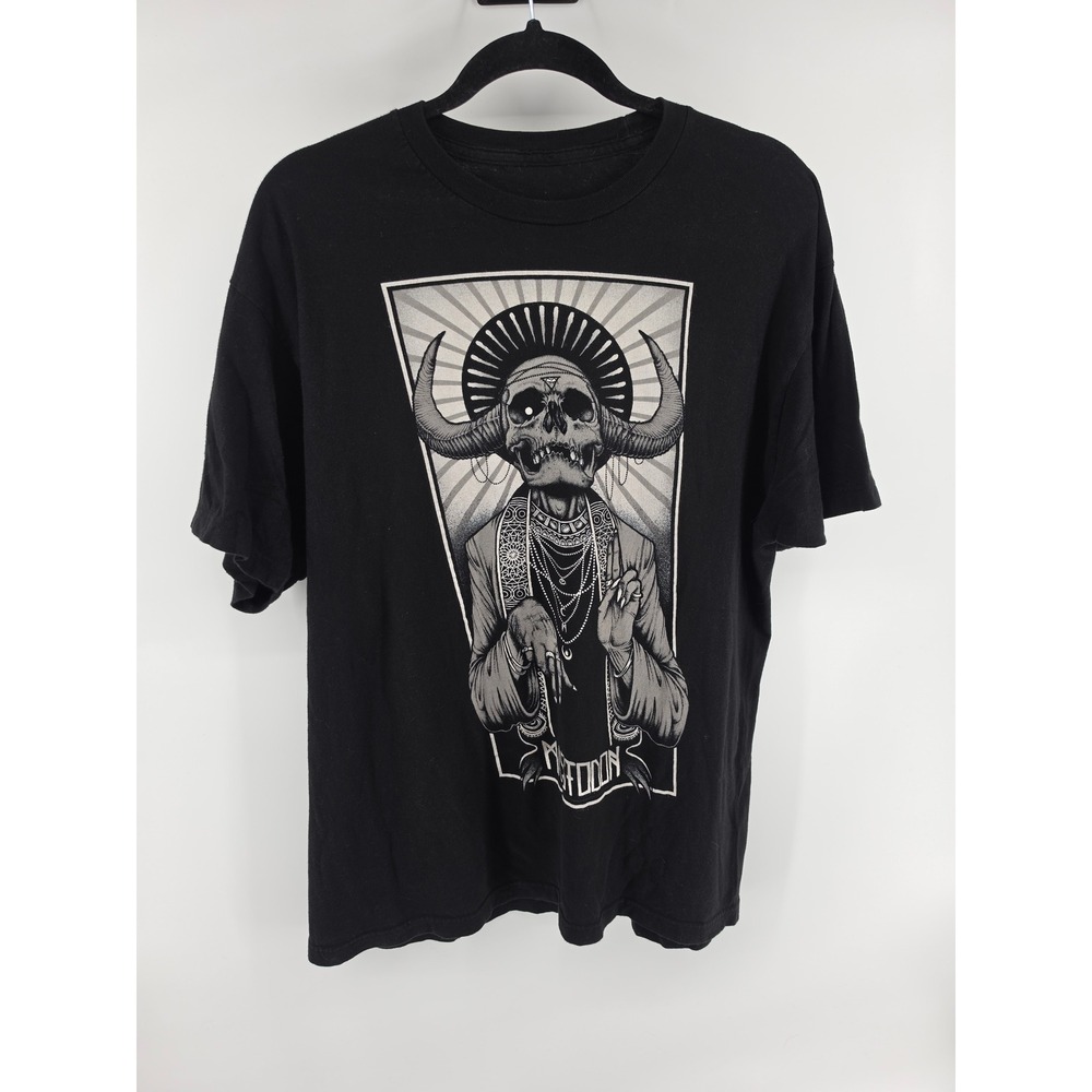 Mastodon 2019Tour Shirt Mens Black Short Sleeve Graphic Concert T Horned Skull